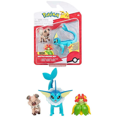 POK 95155-L Pokemon Battle 3'lü Figür Seti Seri -Necotoys