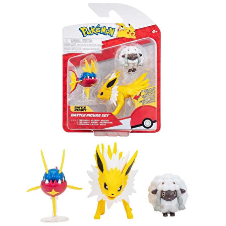 POK 95155-L Pokemon Battle 3'lü Figür Seti Seri -Necotoys