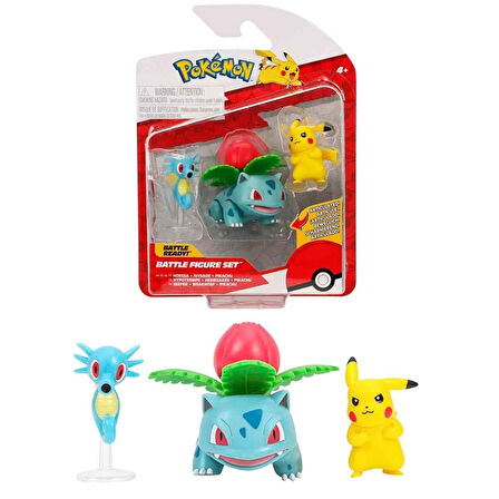 POK 95155-L Pokemon Battle 3'lü Figür Seti Seri -Necotoys