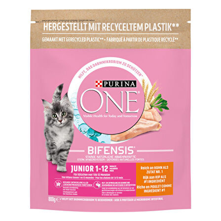 4 Adet Purina One Junior Tavuklu Yavru Kuru Kedi (800 g)