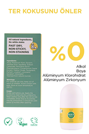 Roys Beauty Doğal Roll-on Unisex Beyazlatıcı Etki