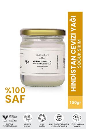 Bade Natural Hindistan Cevizi Yağı Soğuk Sıkım %100 Saf 150 gr