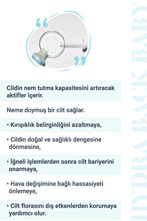 HYDRA BACK BABY - Hyaluronik Asit Yoğun Nemlendirici ve Dolgunlaştırıcı Cilt Serumu 30ml