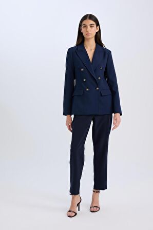 DeFacto Oversize Geniş Kalıp Gömlek Yaka Düğmeli Basic Düz Blazer Ceket D3155AX24AUNV42