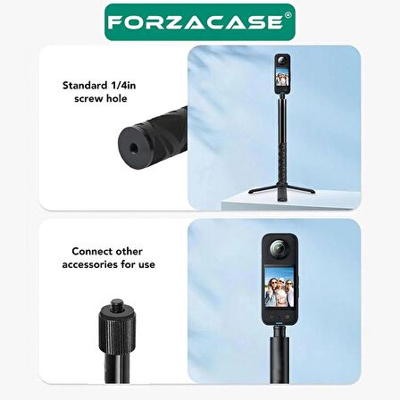 Forzacase Aksiyon Kameraları için Kamera Uzatma Görünmez Selfie Çubuğu 1,5 Mt - FC1098