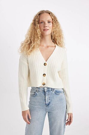 Regular Fit V Yaka Triko Hırka