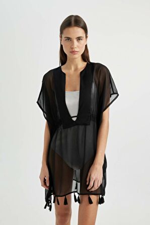 DeFacto Siyah Şifon Kimono-Fall in Love Z9958AZ24SMBK27