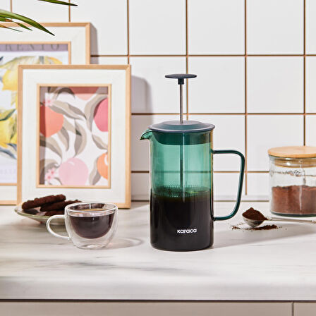 Karaca Valentina Borosilikat Cam French Press Green 1000 ml