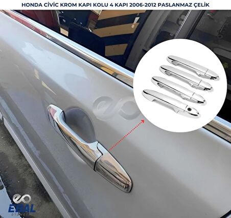 Honda Civic Krom Kapı Kolu 4 Kapı 2006-2012 P. Çelik