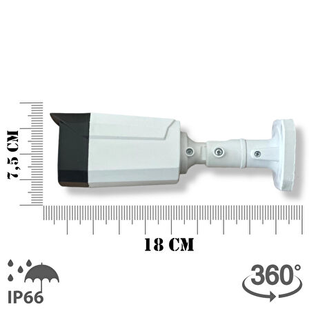 7 Kameralı Set - Araç İnsan Yüz Tanımalı Hareket Algilayan 1080P Gece Görüşlü 5MP Sony Lens Güvenlik Kamerasi Seti 7808