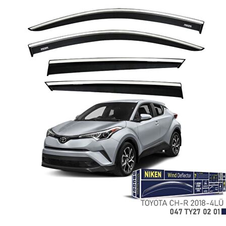 Toyota C hr Niken Kromlu Cam Rüzgarlığı 4lü Set 2018 2023