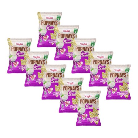 Yayla Popnays Cips Ekşi Krema ve Soğan Çeşnili Mısır ve Pirinç Patlağı 80 g x10