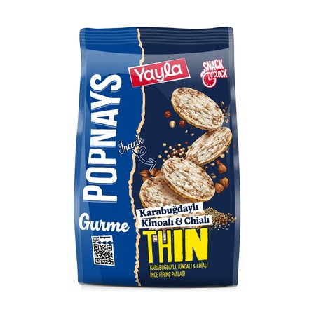 Yayla Popnays Gurme Karabuğday Kinoa ve Chialı İnce Pirinç Patlağı 80 g x10
