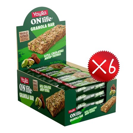 Yayla Onlife Sütlü Çikolata ve Antep Fıstıklı Granola Bar 30 g x144