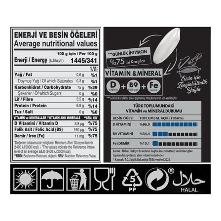 Yayla Baldo Pirinç ve Zenginleştirilmiş Pirinç Ürünü (D+B9+Fe) 250 g x12