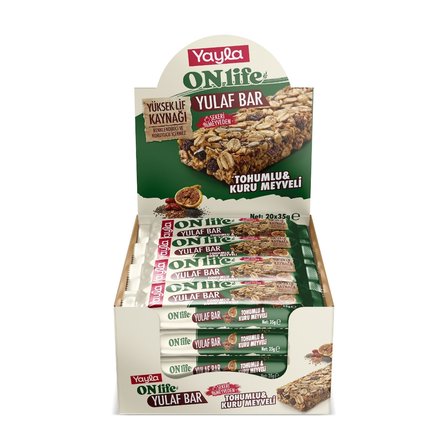 Yayla Onlife Tohumlu ve Kuru Meyveli Yulaf Bar 35 g x20