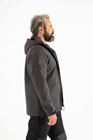 Longberg Erkek Kapüşonlu Softshell Mont