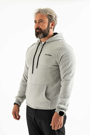 Longberg Erkek 3 İplik Şardonlu Kapüşonlu Basic Sweatshirt