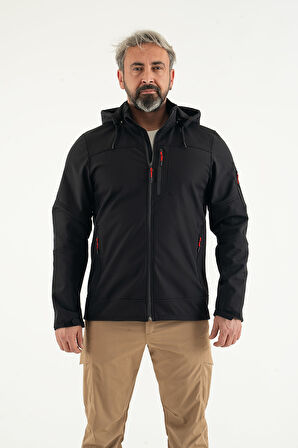 Longberg Erkek Çıkarılabilir Kapüşonlu Trio Softshell Mont