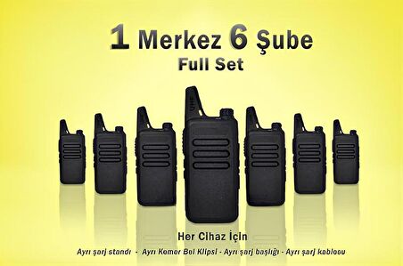 Çaycı Telsizi 1 Merkez 6 Şube Full Set