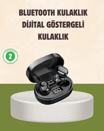 LED Ekranlı Şarjlı Kablosuz Kulak İçi Kulaklık