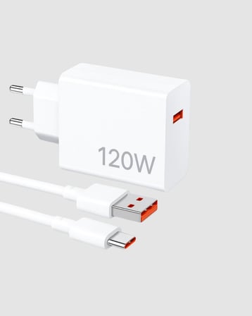 120W Süper Hızlı Şarj Adaptörü – Type-C Kablo Dahil Yüksek Voltaj Korumalı