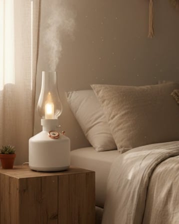 Vintage Dekoratif Gaz Lambası Görünümlü Aromaterapi Difüzör 1200 mAh USB Şar
