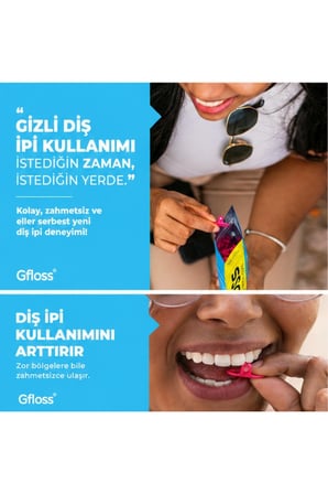 Gfloss Elsiz Diş İpi 40 Adet - Pratik Taşınabilir Diş Arası Temizleyici, Aromasız