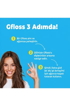 Gfloss Elsiz Diş İpi 40 Adet - Pratik Taşınabilir Diş Arası Temizleyici, Aromasız