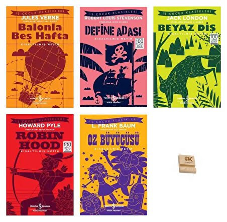 İş Çocuk Klasikleri 8-13 Yaş Beyaz Diş Define Adası Balonla Beş Hafta Robin Hood ve Oz Büyücüsü