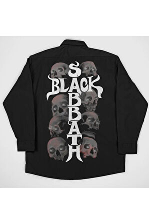 Black Sabbath Müzik Grubu Baskılı Unisex Rock Metal Cepli Gömlek