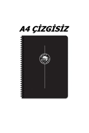 A4 80 Yaprak Çizgisiz Plastik Kapak Telli Defter 60 Gram Beyaz Sayfa