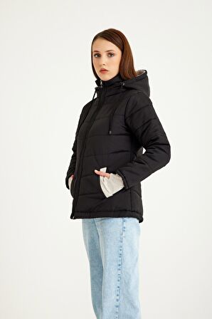 Toridas Günlük Su Geçirmez Kışlık Şişme Kadın Mont  801siyah13