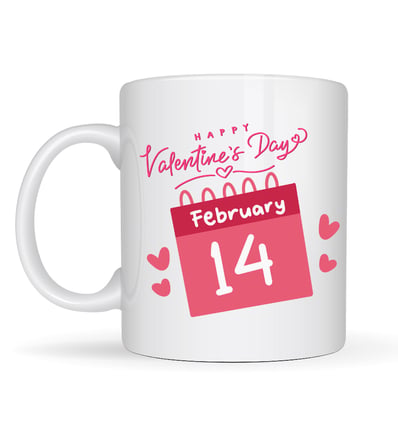 Porselen Kupa Sevgililer Günü 14 Şubat Temalı Mug