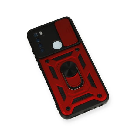 Xiaomi Redmi Note 8 Uyumlu Kılıf Pars Lens Yüzüklü Silikon - Kırmızı