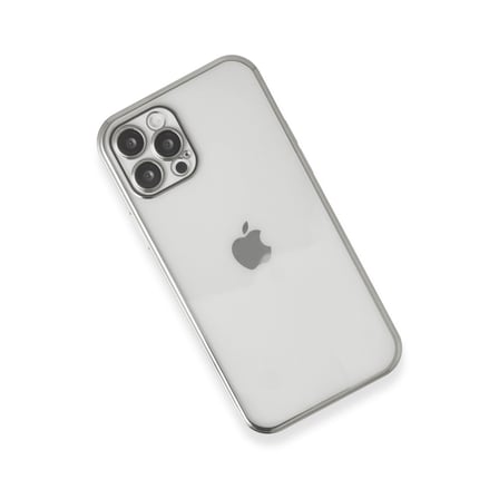 Apple iPhone 12 Pro Uyumlu Kılıf Lensli Silikon - Gümüş