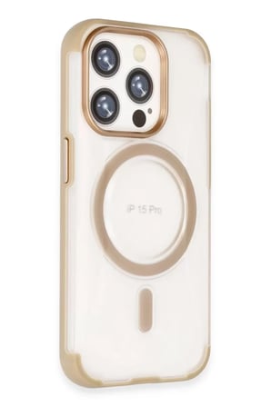 Joko Apple iPhone 15 Pro Uyumlu Hilton Magsafe Kapak - Gold