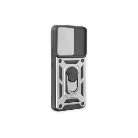 Samsung Galaxy S24 Uyumlu Kılıf Pars Lens Yüzüklü Silikon - Gümüş