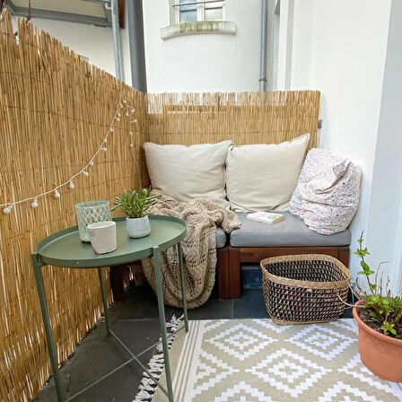 1 Metre X 2,50 Metre Hasır Kamış Balkon Çiti Bahçe Çiti Dekorasyon 