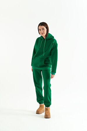 Basic Kapüşonlu 3 İplik Şardonlu Eşofman Takım Rub5003