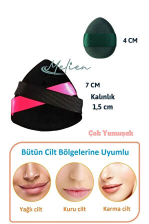 1ad Kadife 1ad Mini Kozmetik Pudra Parmak Yüz Makyaj Göz Altı Kapatıcı Kuru Islak Bez Süngeri Seti