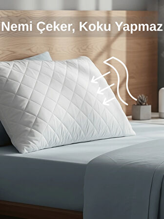 Beylini 2'Li 800 GR Mikrofiber Kapitone Yastık Yumuşak Rahat Antialerjik Makinede Yıkanabilir Pürüzsüz 50x70cm