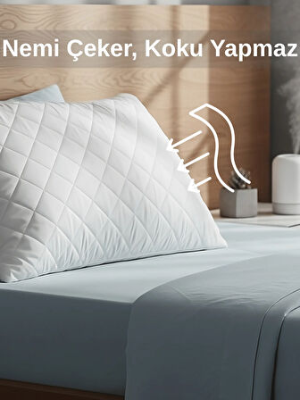 Beylini 2'Li 800 GR Klimalı Mikrofiber Kapitone Yastık Yumuşak Antialerjik Makinede Yıkanabilir Pürüzsüz 50x70cm
