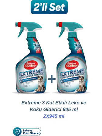 Simple Solution Extreme 3 Kat Etkili Leke ve Koku Giderici 2X945 ml