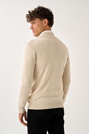 Fermuarlı Dik Yaka Kazak