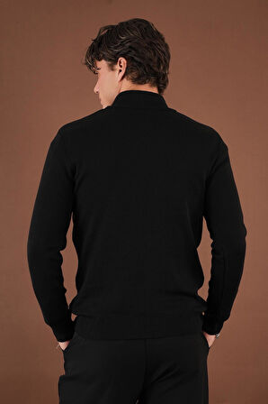 Fermuarlı Dik Yaka Kazak