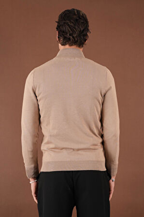 Fermuarlı Dik Yaka Kazak