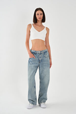Kadın Açık Mavi Baggy Jean