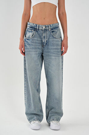 Kadın Açık Mavi Baggy Jean