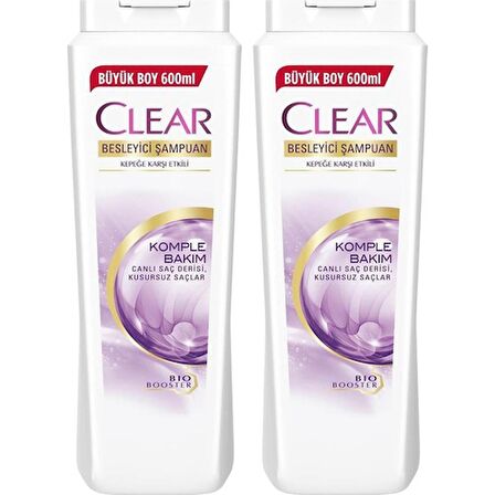 Clear Komple Bakım Şampuan 600 ml x 2 Adet